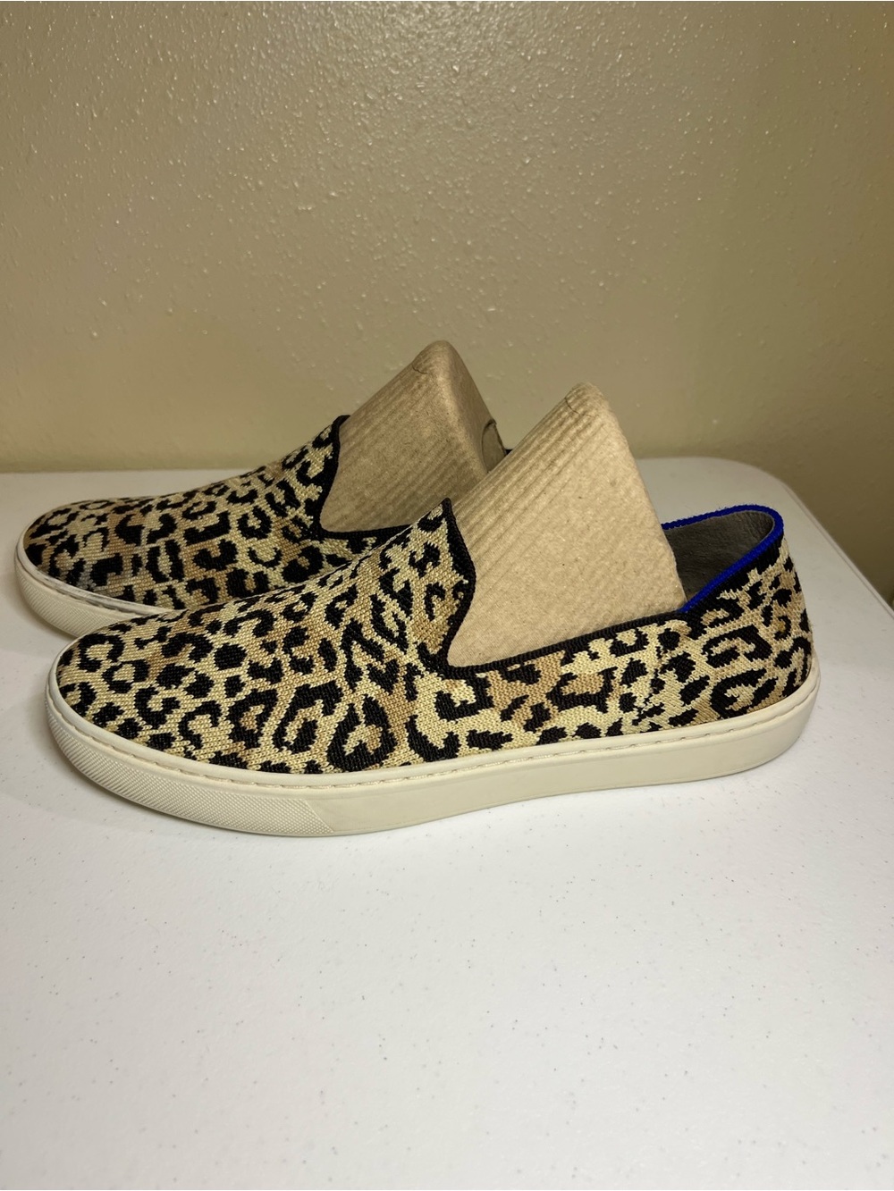 Rothy's The Sneaker Camo Cat Leopard Print Slip on Shoes - Picture 3 of 9